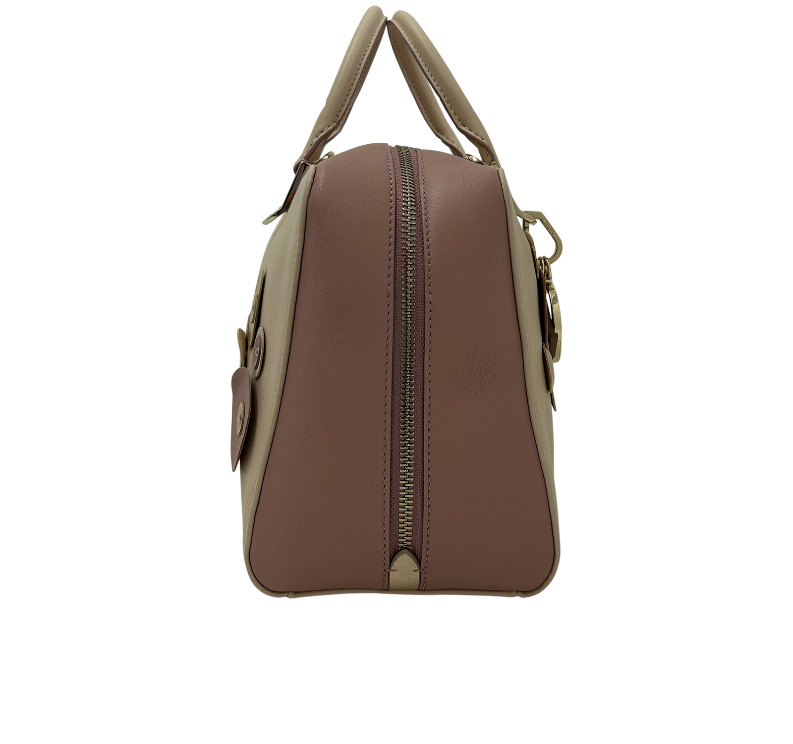 Bolso apliques circulares, 220&euro;, Beige/Rosa, Animal - Piel, Vista lateral